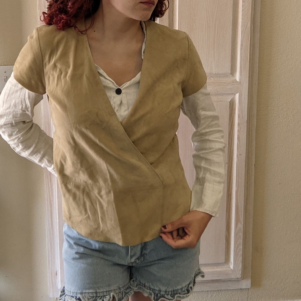 Ralph Lauren leather wrap top